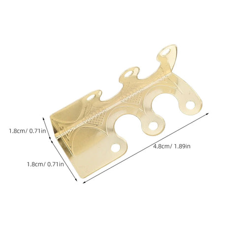 Antique brass corner protector with prepunched holes, dimensions marked, 20 Piece Antique Bronze Corner Protectors For Tables And Photo Frames