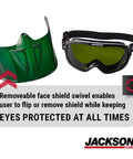 Flip Up Shield Safety Goggles With Anti Fog Lenses, Fits Over Glasses, Indirect Vents, ANSI Z87.1, Shade 5 IR Lens displayed