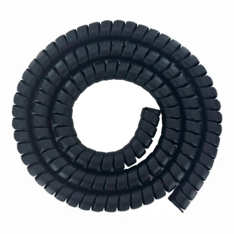 Spiral Wrap Cable Protector For Large Diameter Hoses And Cables, 2.0 Inch Outer Diameter, 10 Foot Pre-Cut Lengths, coiled view.