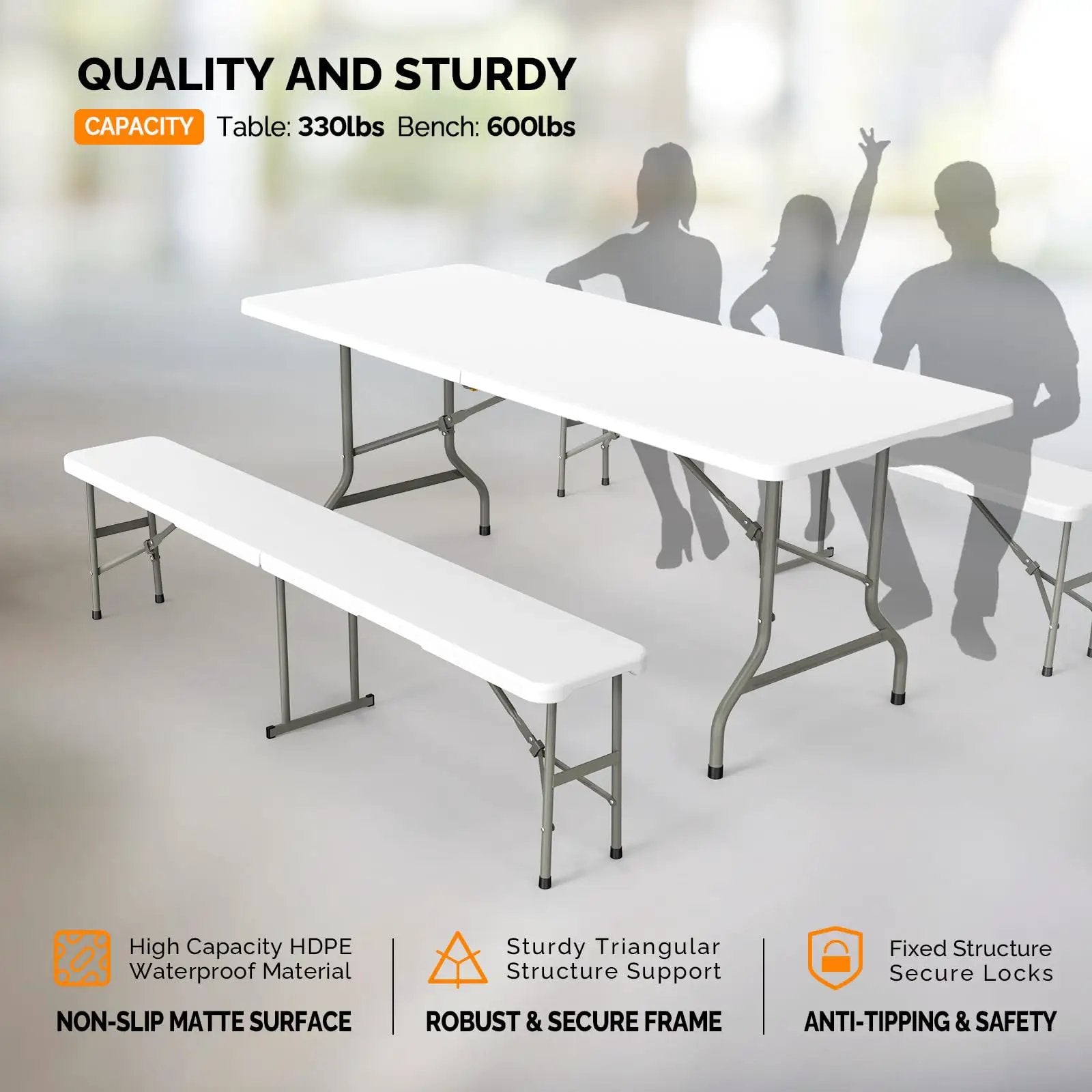 Six Foot Picnic Table Set With Two Benches For Any Occasion ✓