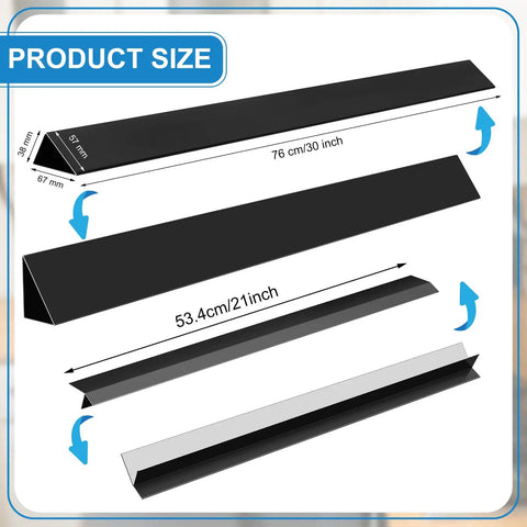 Three Pack Range Rear Filler Kit 30 Inch Triangular Fill Strip Cooktop Trim Kit With Screws Install Tools Gap Cover for Stove and Counter 21 Inch Gap Filler and Stove Side Gap Guards size diagram