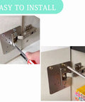 Installing Six Piece Hinge Repair Bracket Set For Cabinets And Cupboards With Pre Drilled Holes And Mounting Screws Stainless Steel Door Repair Plates