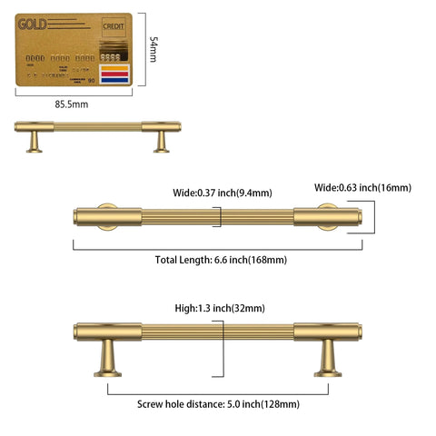 Diagram of 10 Pack Champagne Bronze Cabinet Pulls 5 Inch Center To Center Heavy Duty Solid Kitchen Drawer Handles