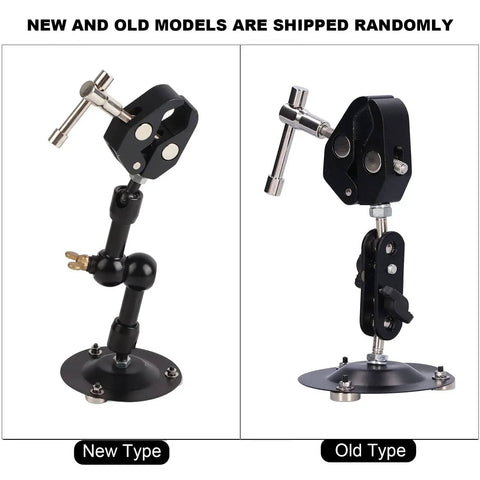 New and old models of Pro Grade Soldering Stand Clamp With Magnetic Helping Hands 360 Degree Rotation for electronics and DIY repairs.
