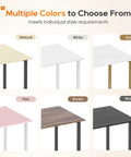 Multiple desk color options including natural, white, gold, pink, brown, and black for Compact 32 Inch Computer Desk In Brown With Steel Frame And Adjustable Feet, Water Resistant Surface And Scratch Resistant Finish, Sturdy Desk Setup For Home Office Or Study, Space Saver.