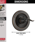 Windemere 14 Series Shower Valve Trim Kit in Oil Rubbed Bronze with single function handle, valve trim width 7 inches