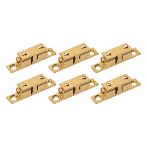 Six Double Ball Brass Bead Snap Lock Cabinet Door Catch With Adjustable Tension And Gold Screws for Cabinets Closets And Drawers 70mm