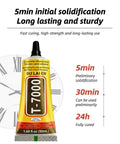 Waterproof Flexible Repair Adhesive Glue For Phone Screens And Electronics, 50 ml tube, front view with curing times.