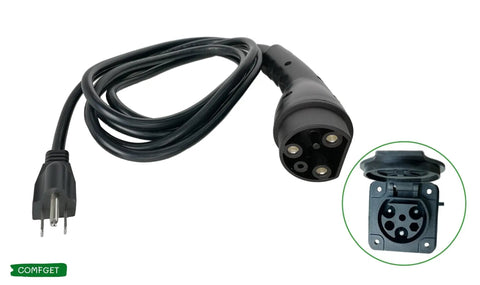 Heavy Duty Golf Cart Charging Cable 10 Ft Badass Rock Solid 16 Amp Power Cord close-up with plug and connector details.