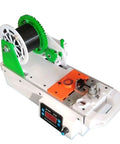 Desktop 3D Printer Filament Extruder Cranks Plastic Bottles Straight Up Into 1.75mm Spools, showing gears and feed mechanism.