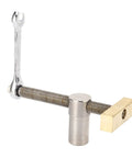 2 Pack Bench Dog Clamps For 20mm Or 7.9 Inch Holes, Stainless steel body with brass block construction, side view of clamp