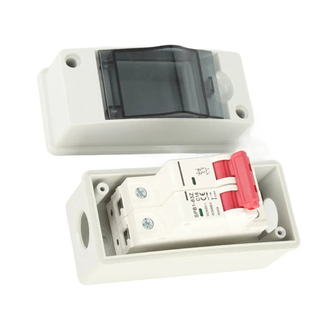 DC Solar Panel Breaker 16A 500V Outdoor Disconnect Switch IP65 Rated DIN Rail Enclosure