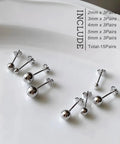 Silver 316L Stainless Steel Ball Stud Earrings Set 2mm To 6mm Range With 15 To 30 Pairs Dope Everyday Jewelry Hypoallergenic For Sensitive Skin Great Gift For Any Style, 2mm-6mm studs