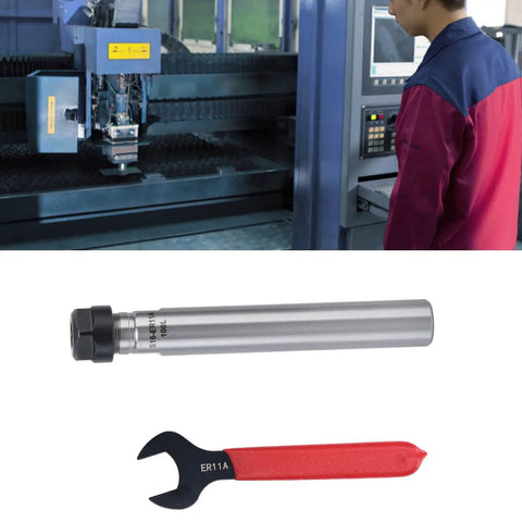 Straight Shank ER11 Collet CNC Lathe Milling Tool Holder with wrench for machine processing in workshop setting