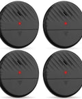 Ultra Slim Glass Break Alarm For Windows And Doors 125 dB Vibration Sensor Detector Anti Theft Home Security Kit Adjustable Sensitivity No False Alarms 4 Pack Black, four black round alarms