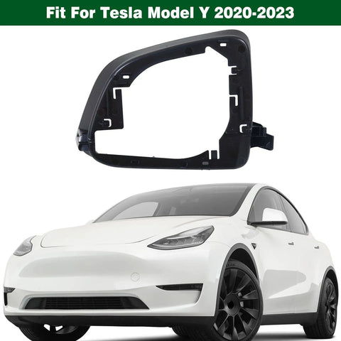 High Octane Right Side Reverse Mirror Housing And Rearview Door Wing Frame Replacement For Tesla Model Y 2020 To 2023, black plastic cover