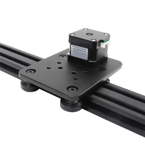 Belt Driven Linear Actuator Module With 100-500mm Stroke And 28Ncm Torque 1.3A NEMA17 Stepper Motor 17HS3401 Solid V Slot Guide For Smooth Stable Travel Pinion Actuator For CNC And 3D Printers, black V-slot rail