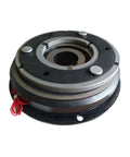 Heavy Duty DC Electromagnetic Clutch And Brake 24V Built Like A Tank With Smooth Engaging Alloy Housing showing top view design.