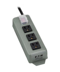 3-Outlet Heavy Duty Power Strip With Metal Housing, Mountable Wall Or Under Desk, 9 Ft Cord, On Off Switch Cover, Ideal For Garage Shop