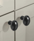 Matte Black Cabinet Knobs 10 Pack Solid Zinc Alloy Handles No Fuss Easy Install for kitchen cupboards and drawers.