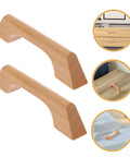 Solid Wood Cabinet Pull Handles Set With Screws Six Pack Wood Drawer Handles For Kitchen Cabinets Cupboards Wardrobes Dressers Closets Natural Grain Finish Durable Easy Install Hardware That Adds A Slick Classic Look To Any Furniture