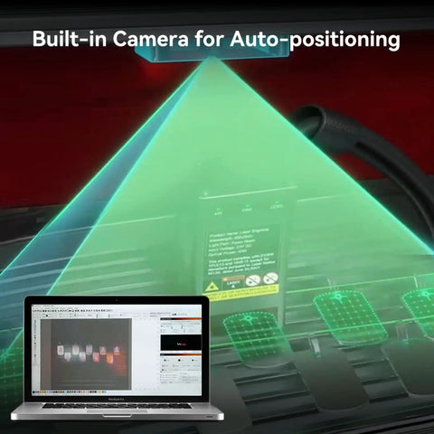 Built-in camera and laser guides of Beast 60W Desktop Laser Engraver With Integrated Enclosure And Camera Air Assist For Batch Processing Ultra Fast 700mm Per Second Diode Cutter Engraver For Wood And Acrylic Projects.