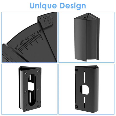 Adjustable 30 To 55 Degree Doorbell Angle Mount for Ring with durable black wedge kit showing precise tilt scale.