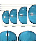 Dope Handheld Inflatable Foil Wing Kite For Kitesurfing Snow Ski Surfing With size comparison of 3m, 4m, 5m, and 6m wings