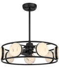 Matte Black Jewelry Inspired Chandelier Ceiling Fan With Integrated Led Lighting And Remote Featuring Faux Alabaster Accents top view