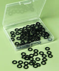 Durable Silicone Wacky Rig O Rings For 4 To 5 Inch Senko Worms Elastic Rings That Prevent Tears Keeps Baits Secure And Let Soft Plastics Fall Naturally Includes 100 Rings And Tackle Box Storage For Easy Fishing Setup in clear tackle box