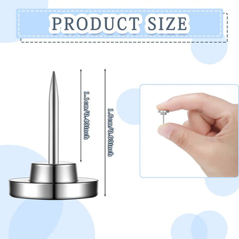 Built Tough Silver Metal Push Pins And Straight Shooting Thumb Tacks For Bulletin Boards Smooth Wall Mounting Heavy Duty Picture Hangers Compact Go To Office Supplies 30 Piece Set