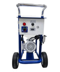 Badass Heavy Duty Putty Cement Grouting Mortar Spray Machine With 28L Hopper And 220V Power Handle front view with control panel and wheels.