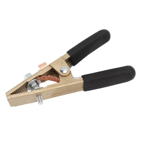 Workhorse 300A Brass Welding Ground Clamp With 45mm Opening A Type Earth Clip Premium Conductive Grounding Tool For Welders Shipyards Steel Structures Oil Rigs And Cars Black Cover, brass clamp with black handles