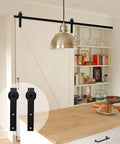 Heavy Duty Barn Door Hardware Kit 4 Foot Sliding Track For 24 Inch Wide Door Panels With Sturdy Steel And Nylon Rollers in kitchen