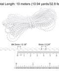 Sweet Swap Roller Blind Bead Chain Cord Set Featuring 10 Meters Of Cuttable White Pull Chain And Tough POM Connectors shown with measurements.