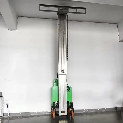Pro Grade Fully Automatic Wall Plastering Machine For Indoor Mortar Leveling And No Fuss Interior Surface Finishing on display with vertical lift.