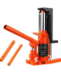 Heavy Duty Hydraulic Toe Jack With 2.5 Ton Lift Capacity built tough, showcasing jack with orange color and accessories.