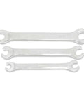 Three Piece SAE Flare Nut Wrench Set Pro Grade Heavy Duty Tools For Soft Metal Nuts Hex Head Design Prevents Stripping