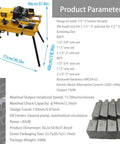 Built Tough Electric Pipe Threader Machine with 1/2 to 3 Inch Npt Bspt Dies, 220V, 750W motor and threading parameters.