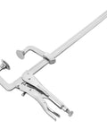 Beefy Heavy Duty Sliding Arm Locking C Clamp 12 Inch With 12 Inch Jaw Capacity And Two And A Quarter Inch Throat For 18 Inch