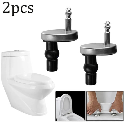Two Pack Top Fix Toilet Seat Hinges Heavy Duty Stainless Steel For Standard Wall Hung Toilets Quick Fit 8mm Pin Soft Close Replacement Fits Most Bolts Easy Install Durable And Corrosion Resistant