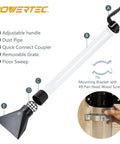 4 Inch Dust Collection Floor Sweep Kit With 36 Inch Clear Dust Pipe Removable Grate Quick Connect Coupler And Handle Assembly