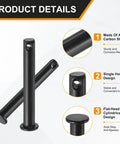 Four Pack M6x45mm Black Clevis Pins With Single Hole For Quick Connectors Heavy Duty Use In Agriculture Aviation Construction Mechanical Linkages Rigging And Furniture Assembly, A3 carbon steel
