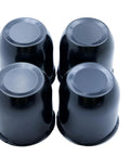 4 Pack Black Push Through Wheel Center Caps For Trailer Rims With 3.25 Inch Center Bore, Durable Plastic Caps, top view