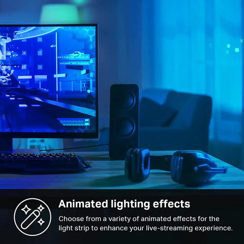 Smart LED Light Strip 16.4 Ft WiFi Compatible With Alexa Google Home And SmartThings RGB 16 Million Colors in gaming setup