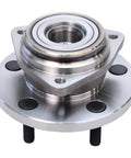 Front Wheel Bearing Hubs Assembly 2 Piece Kit For 1999 2004 Jeep Grand Cherokee close-up of bearing hub with seal and mounting bolts.