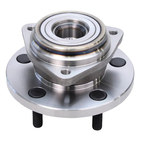 Front Wheel Bearing Hubs Assembly 2 Piece Kit For 1999 2004 Jeep Grand Cherokee close-up of bearing hub with seal and mounting bolts.