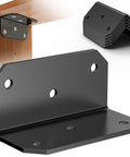 4 Pack L Brackets Corner Braces 4 X 2 X 2 Inch Galvanized Steel Heavy Duty Angle Braces used on wood shelf, side view
