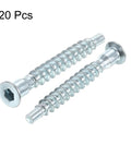 Confirmat Screw Set 5x40mm Hex Socket Wood Screws Zinc Plated 20 Pieces For Strong Furniture Joints And DIY Projects Pro Grade