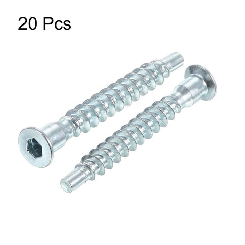 Confirmat Screw Set 5x40mm Hex Socket Wood Screws Zinc Plated 20 Pieces For Strong Furniture Joints And DIY Projects Pro Grade